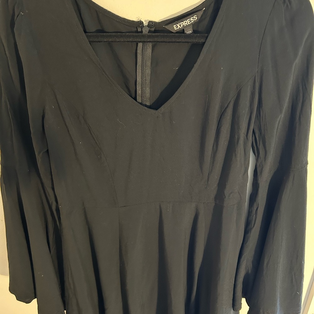 Express Little Black V-Neck Dress - Picture 6 of 11